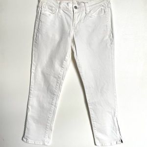Old Navy The Flirt white cropped skinny jeans with zippered ankles